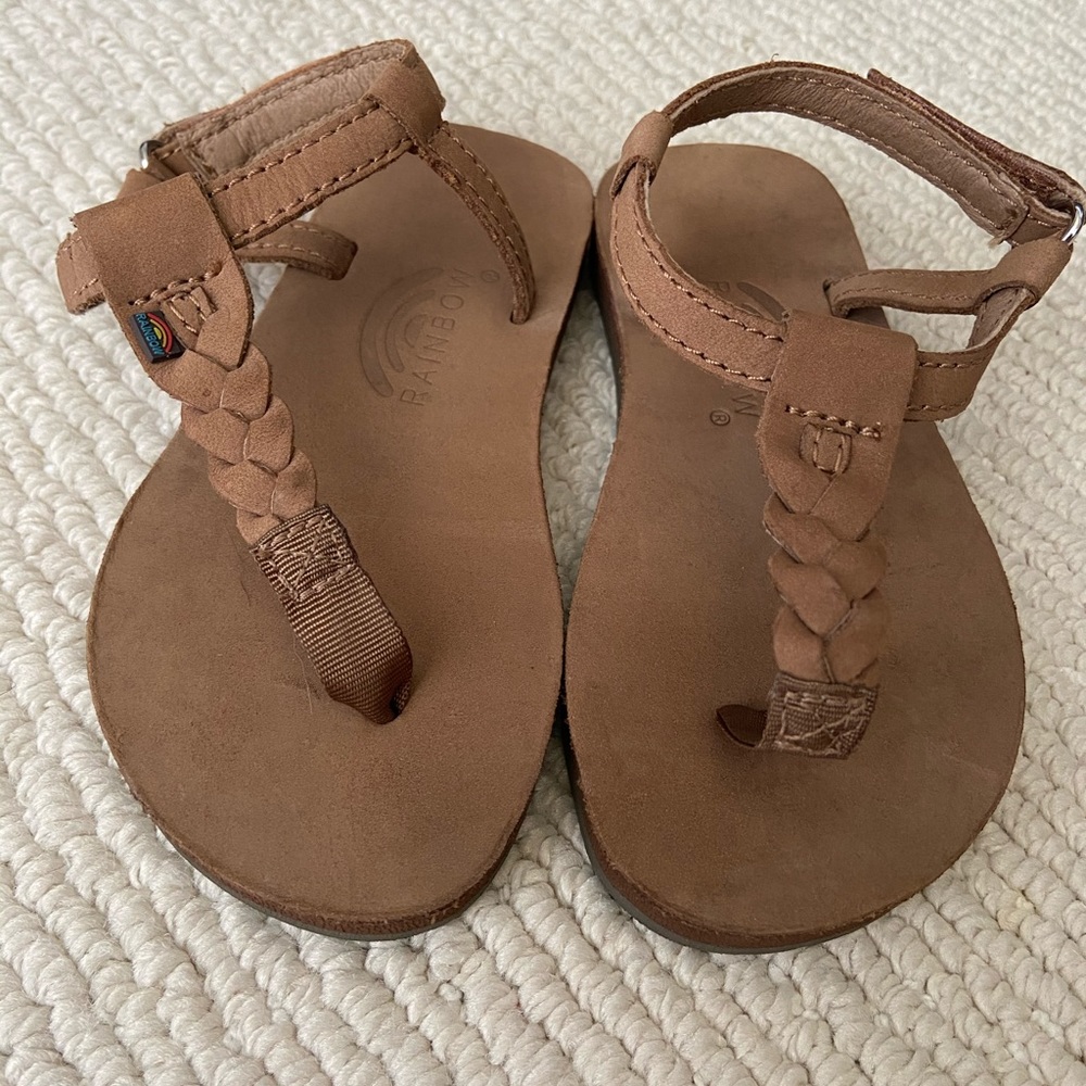 Rainbow T-Street Leather Sandals Girls sz 7/8